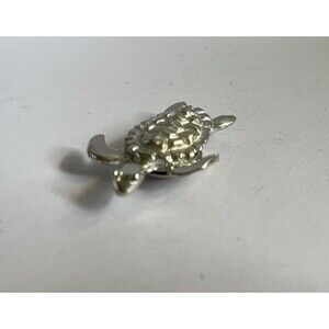 Turtle Pewter Scarf Pin Brooch Magnetic 1.75"